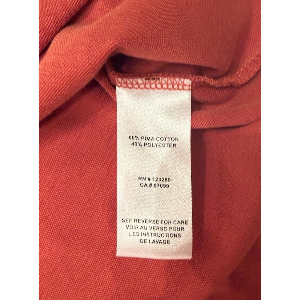 Travis Mathew Golf Polo Shirt Mens Reddish Orange Pima Cotton Polyester Size L - Picture 9 of 9